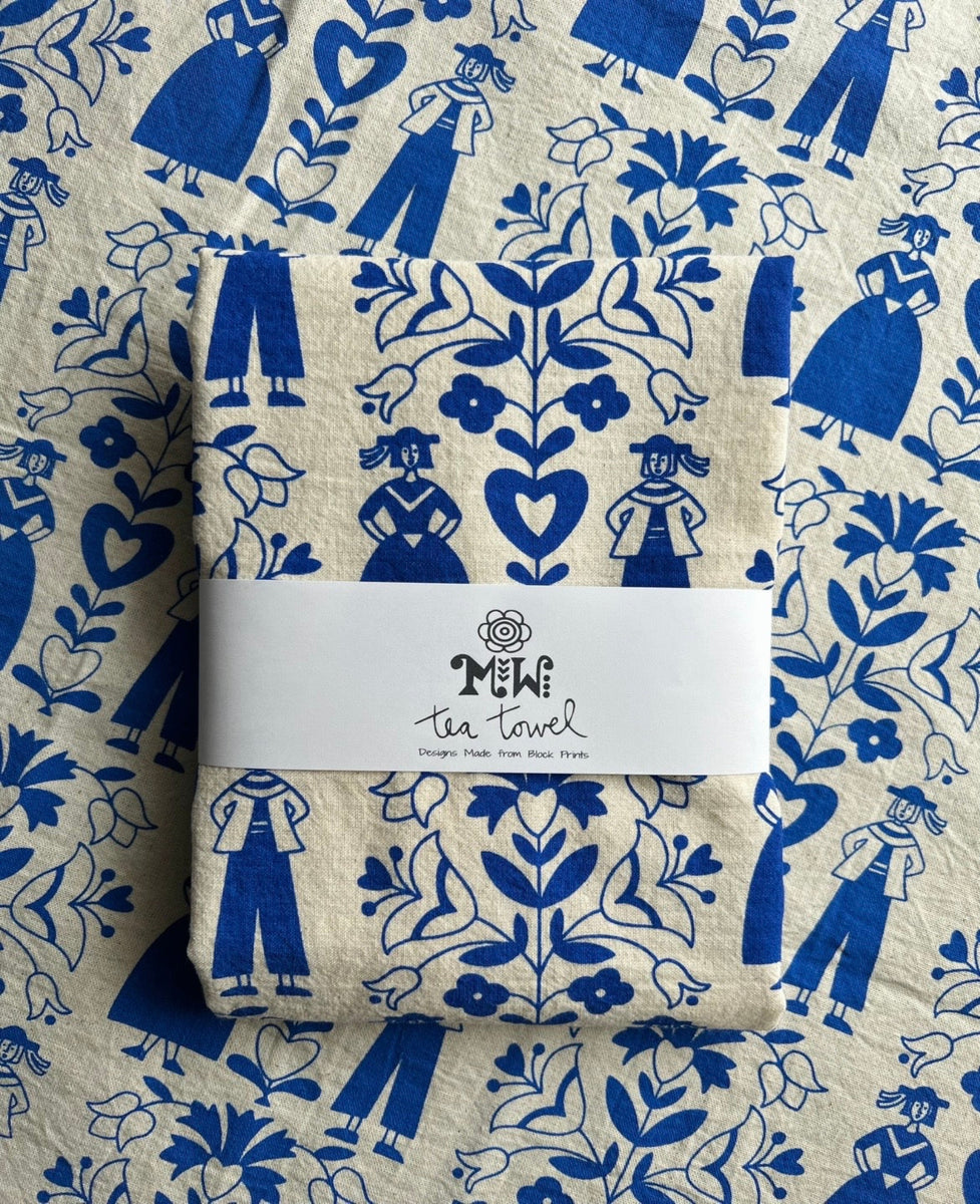 Tea Towel - Folk Gardeners – Meredith Winn Studio