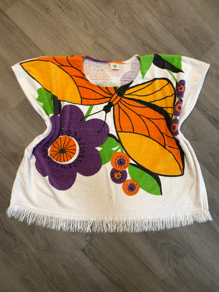 Terry Swim Cover-up (fringed butterfly)