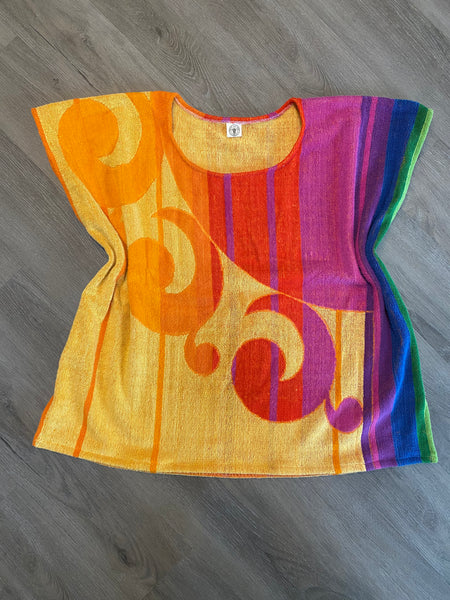Terry Swim Cover-up (abstract rainbow)