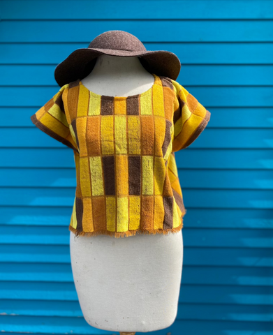 Terry Top (gold/orange blocks) - size S/M/L