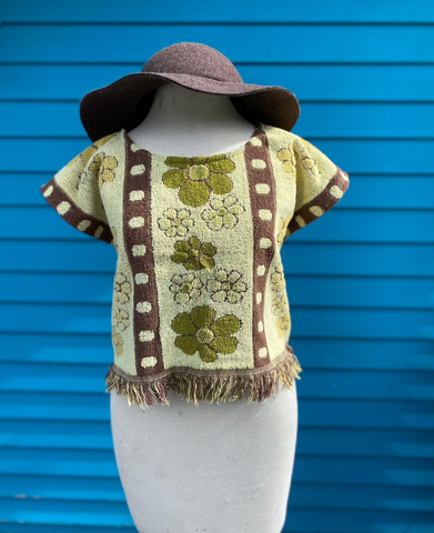 Terry Top (brown dots/flowers) - size S/M/L