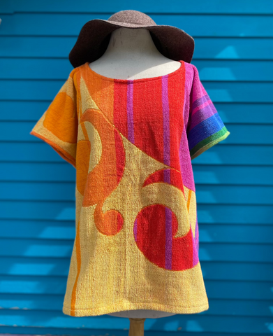 Terry Swim Cover-up (abstract rainbow)