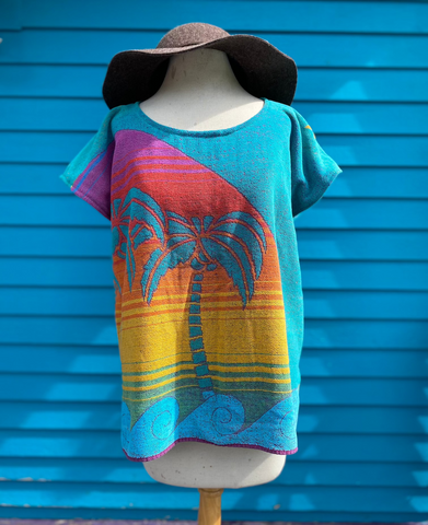 Terry Swim Cover-up (sunset palm)