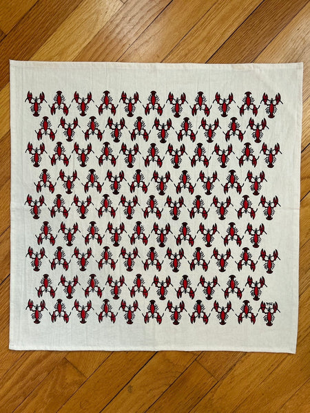 Tea Towel - Lobsters Red