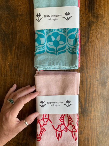 Linen Cloth Napkins (two different designs)