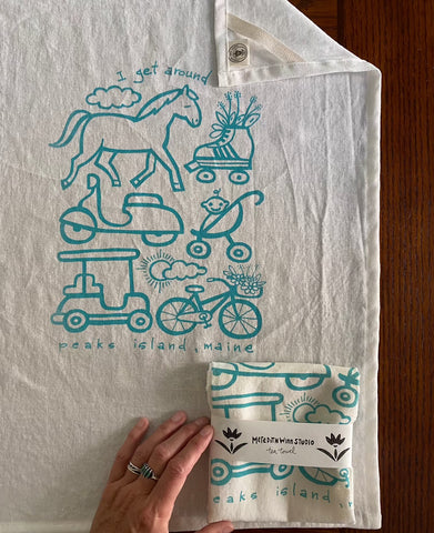 Linen Tea Towel - I Get Around Peaks
