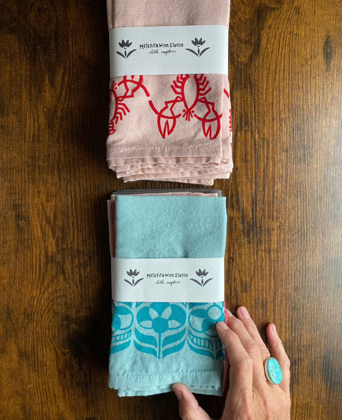Linen Cloth Napkins (two different designs)