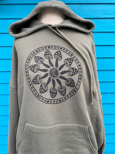 Mushroom hoodie sweatshirt (olive)