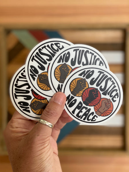 3" Vinyl Sticker - No Justice No Peace