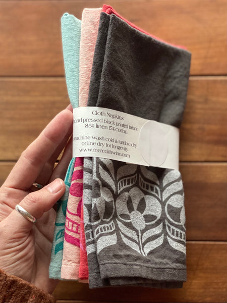 Linen Cloth Napkins (two different designs)