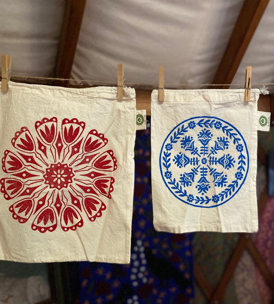 project bags - floral folk (set of two)